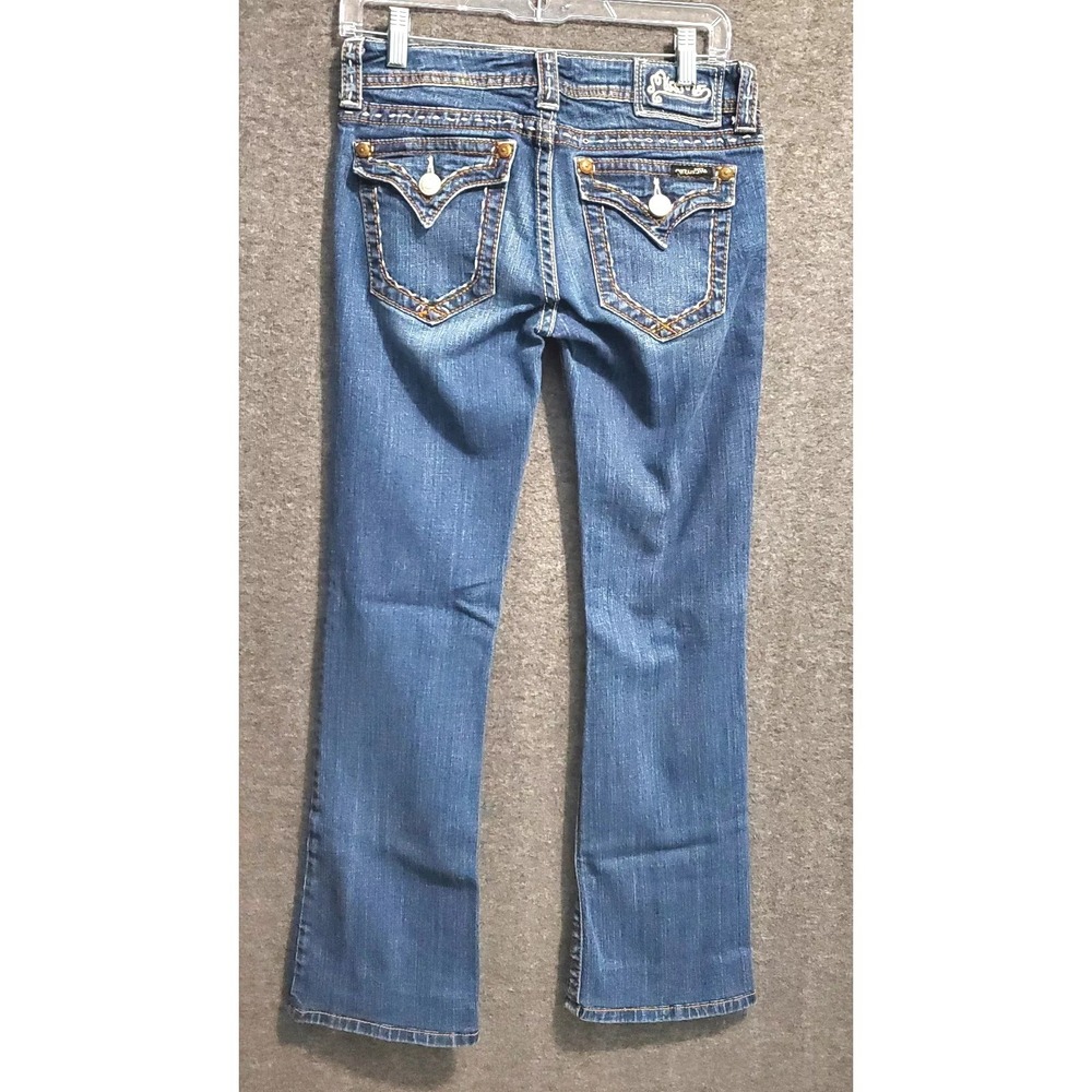 Miss Me Jeans Womens 28 Bootcut  Brown Stitch Flap Pocket Denim Cowboy Western